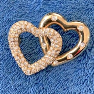 Double Heart Pin with rhinestones